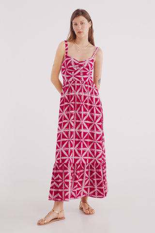 Vestido de Tirantes con Estampado Tie Dye