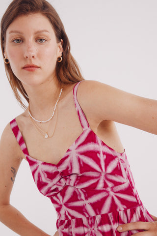 Vestido de Tirantes con Estampado Tie Dye