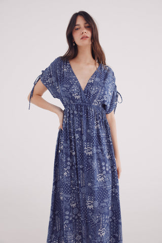 Vestido Manga Corta con Lazos Ajustables