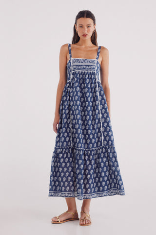 Vestido Midi con Estampado Paisley.