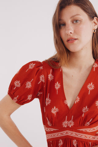 Vestido Midi con Espalda Abierta Estampado.