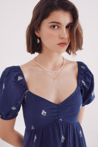 Vestido Escote Corazón con Estampado