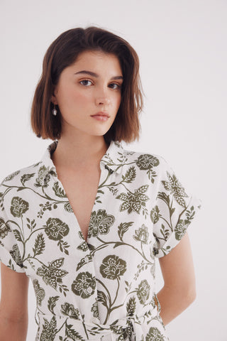 Vestido Camisero con Estampado Floral