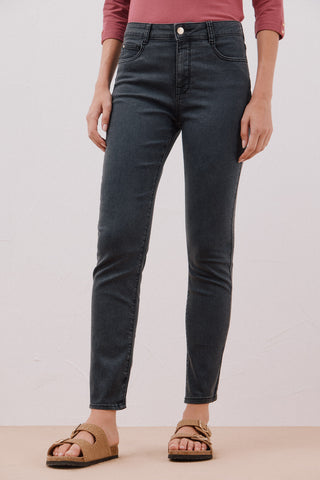 Jeans Skinny Talle Medio con Bolsillos