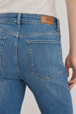 Jeans Flare Talle Alto con Bolsillos