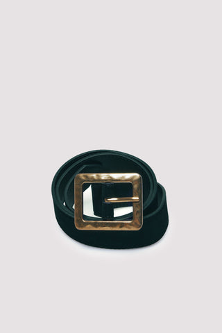 Cinturón Efecto Antelina con Hebilla Cuadrada