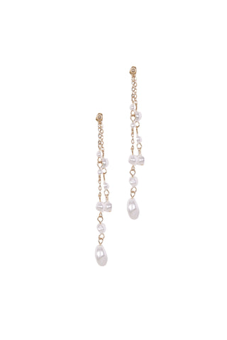 Aretes Largos con Perlas