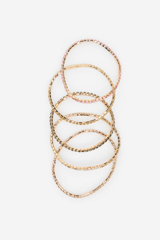Paquete de 5 Pulseras con Cristales