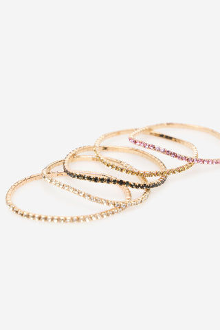 Paquete de 5 Pulseras con Cristales