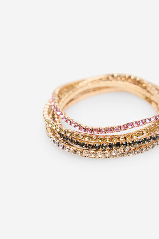 Paquete de 5 Pulseras con Cristales