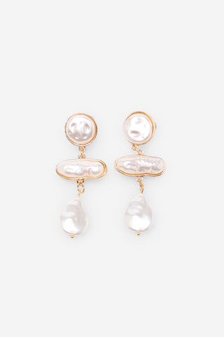 Aretes Largos con Perlas