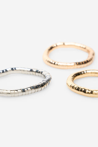 Paquete de 3 Pulseras con Piezas Metálicas