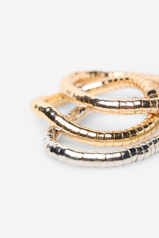 Paquete de 3 Pulseras con Piezas Metálicas