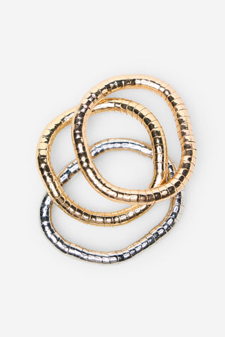 Paquete de 3 Pulseras con Piezas Metálicas