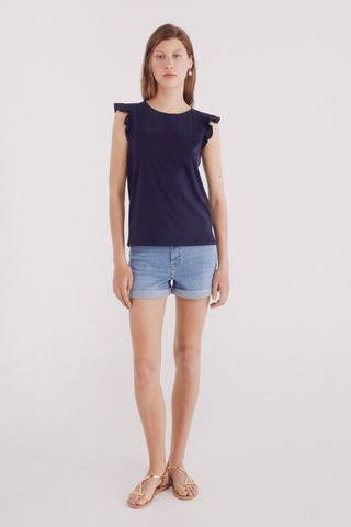 Camiseta Bordada con Volantes