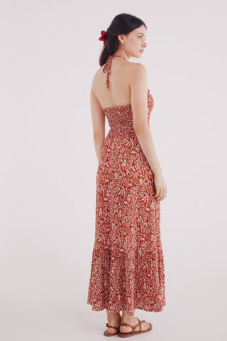 Vestido de Tirantes con Estampado Tropical