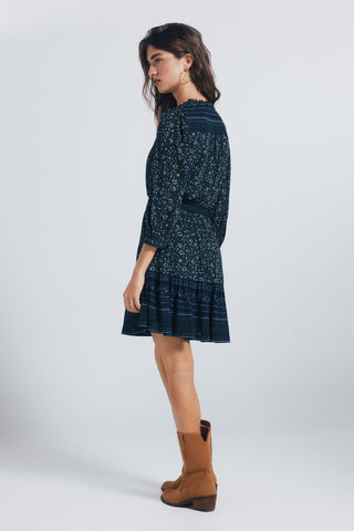 Vestido Manga Larga con Estampado Floral