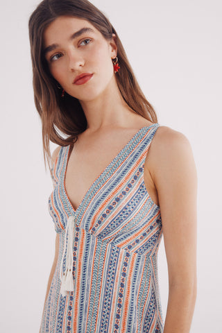 Vestido Midi de Tirantes con Estampado