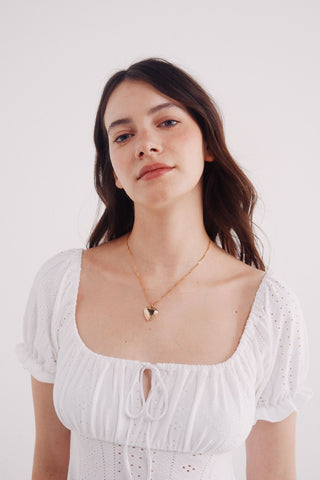 Vestido Manga Corta con Crochet