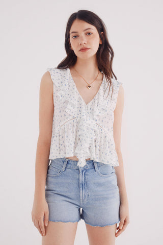 Blusa con Volantes Estampado Floral