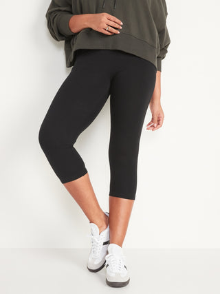 Legging Crop Talle Alto de Algodón