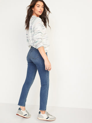 Jeans Tobillero Talle Alto con Bolsillos