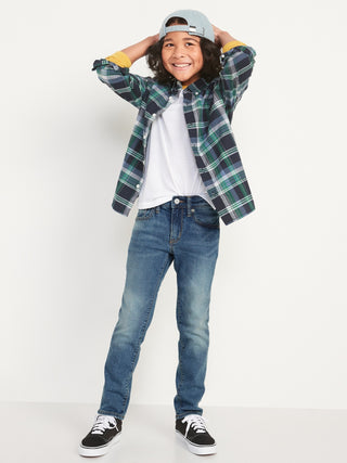 Jeans Ajustados de Algodón con Bolsillos, Niño