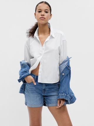 Short Denim Talle Alto con Bolsillos