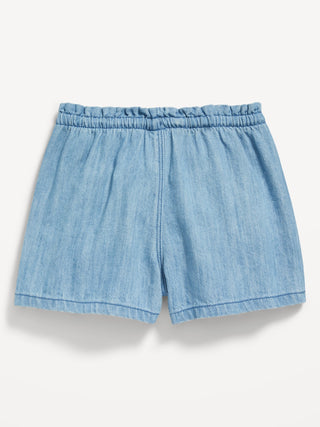 Short Denim con Cintura Elástica, Niña