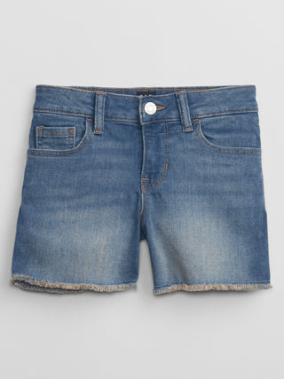 Short Denim Talle Alto con Bolsillos, Niña