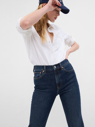 Jeans Rectos Talle Alto con Bolsillos