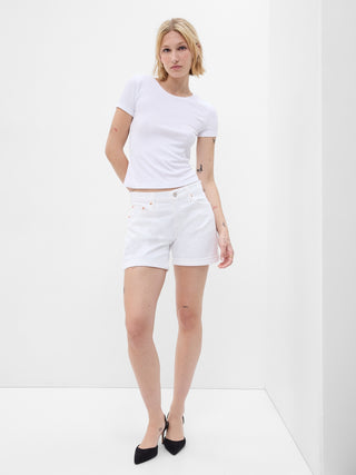 Short Denim Talle Medio con Bolsillos