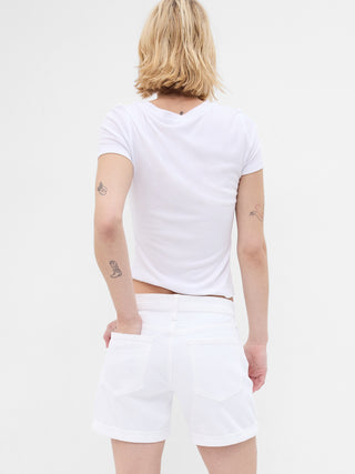 Short Denim Talle Medio con Bolsillos