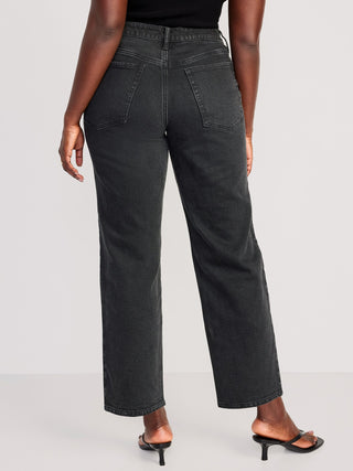 Jeans Holgados Talle Alto con Bolsillos