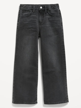 Jeans Anchos Talle Alto con Detalle de Abertura