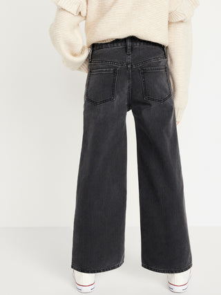 Jeans Anchos Talle Alto con Detalle de Abertura