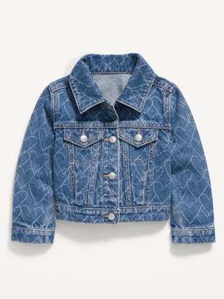 Chaqueta Denim con Estampado Corazones, Bebé