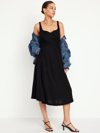 Vestido Midi con Escote Corazón