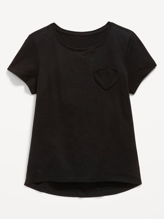 Camiseta Bolsillo en Forma de Corazón, Niña