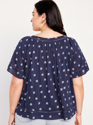 Blusa Manga Corta con Volantes