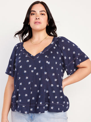 Blusa Manga Corta con Volantes