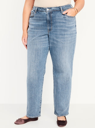 Jeans Holgados Talle Alto con Bolsillos