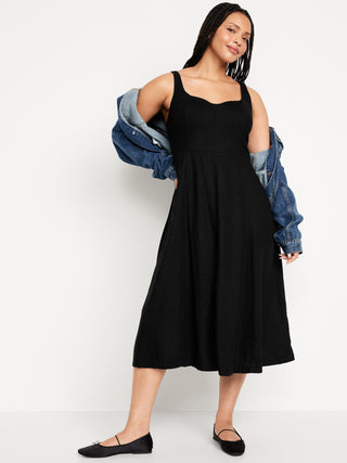 Vestido Midi con Escote Corazón