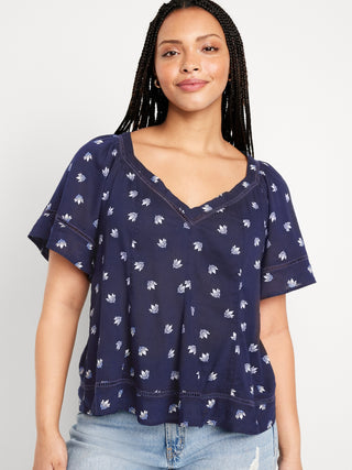 Blusa Manga Corta con Volantes