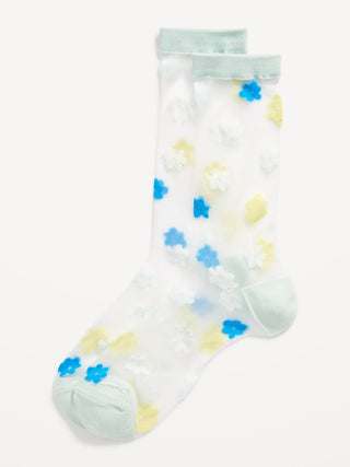 Medias Transparentes con Estampado, Mujer