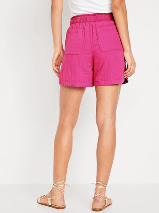 Short Talle Alto con Cintura Elástica de Algodón