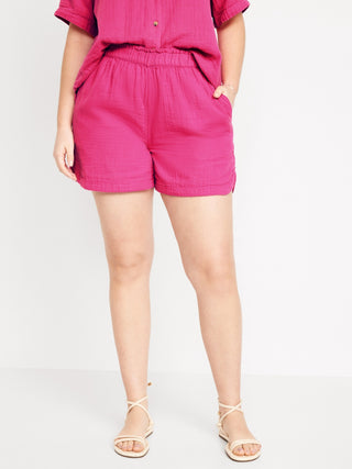 Short Talle Alto con Cintura Elástica de Algodón