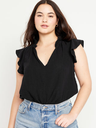 Blusa sin Mangas Efecto Arrugado