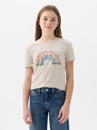 Camiseta Manga Corta con Gráfico, Niña