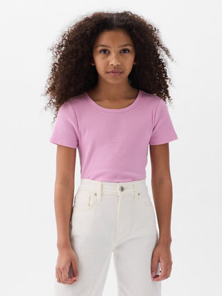 Camiseta Manga Corta de Canalé, Niña